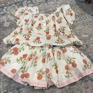 Old Navy floral short and flutter sleeve top set